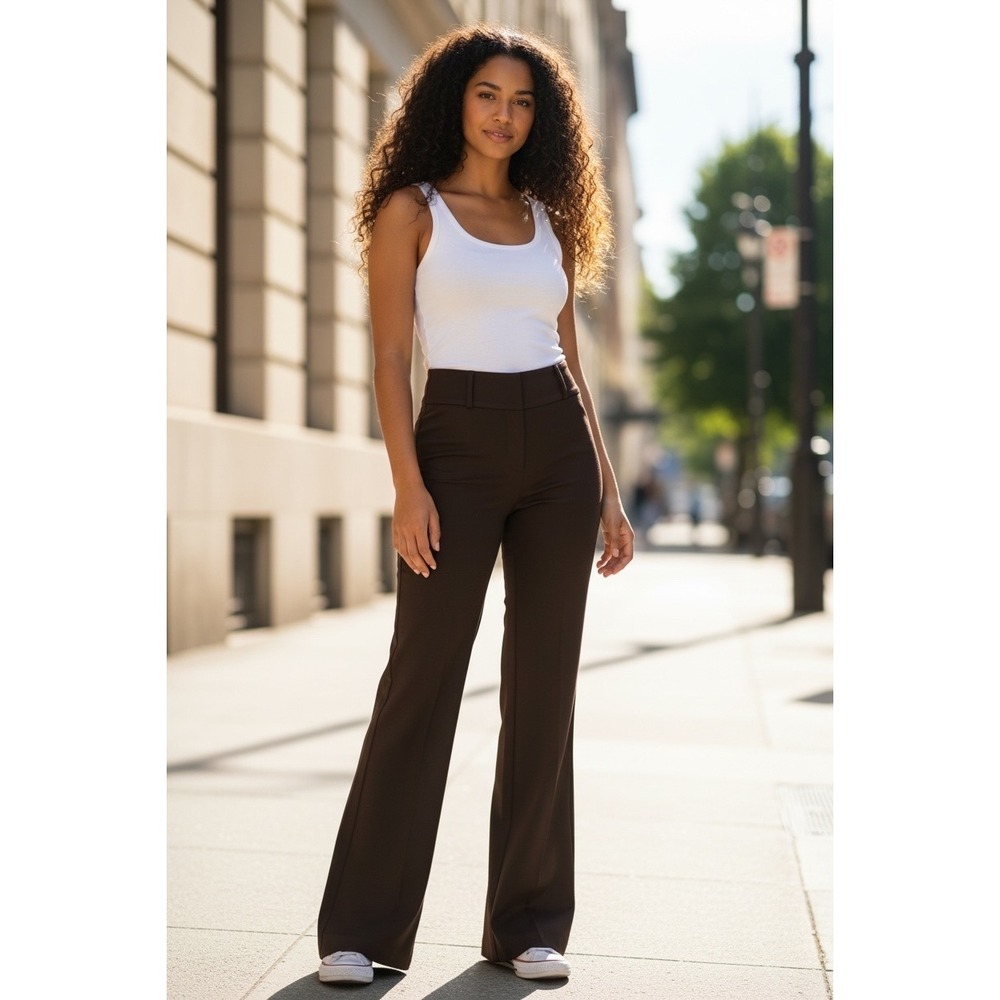 Matty M Womens Black Flare Leg Stretch Trousers Size 6 R5260-506R